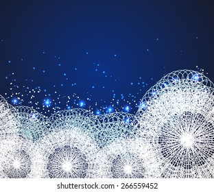 abstract winter frame with lacy snowflakes for your text or presentation