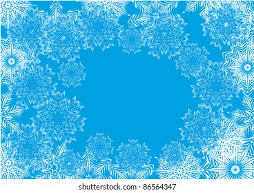 abstract winter frame with snowflakes