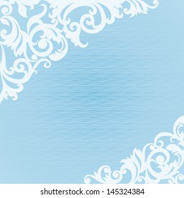 Abstract winter frame with space for text. Ornament frame in Victorian style. Element for design. It can be used for decorating of invitations, cards, decoration for bags and clothes.