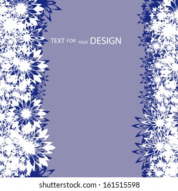 abstract winter framework with different snowflakes for your template.