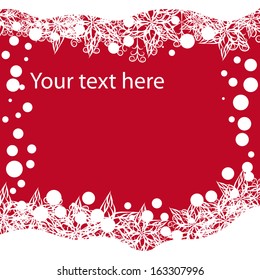 abstract winter framework with different snowflakes for your template.