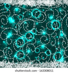 abstract winter framework with different snowflakes for your template.