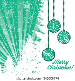 Abstract winter green Christmas background 