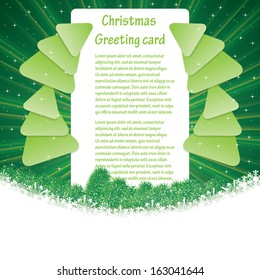 Abstract winter green pine greeting card