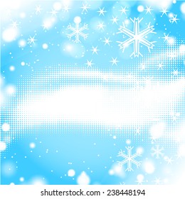 abstract winter halftone background with snowflakes
