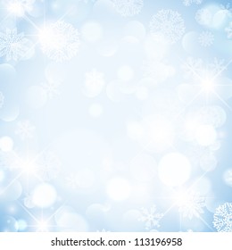 Abstract Winter Holiday Background With Snowflakes And Stars