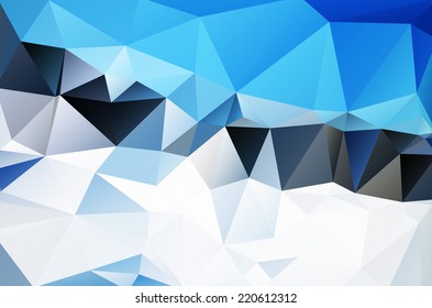 Abstract winter landscape composed of triangles