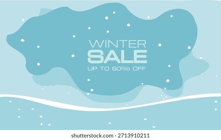 Eine abstrakte Winterlandschaft mit blauen und weißen Schichten, die einen kalten, schneebedeckten und leicht hügeligen Effekt erzeugt.