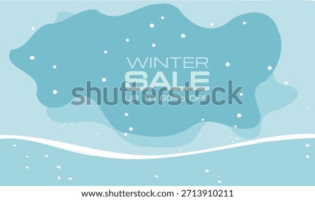 An abstract winter landscape with layers of blue and white, creating a cold, snowy, and slightly rolling-hill effect.