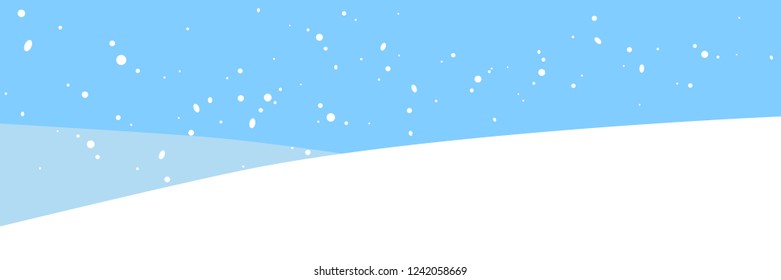 Abstract winter landscape with snowflakes, vector illustration