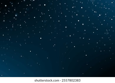 Abstract winter night snowfall background, snow vector illustration wallpaper design