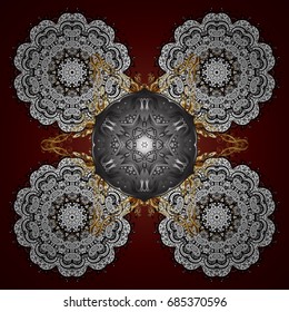 Abstract winter ornament. Fine snowflake. Vector illustration. Round vector snowflake. Isolated cute snowflakes on colorful background.