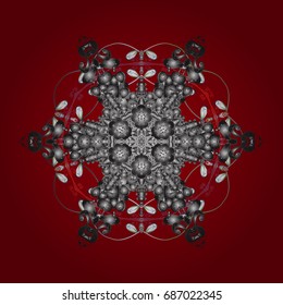 Abstract winter ornament. Isolated cute snowflakes on colorful background. Vector illustration. Fine snowflake. Round vector snowflake.