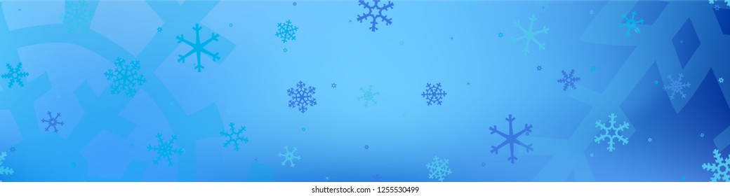 Abstract Winter Pattern. Christmas Holiday Background with Falling Snowflakes for Web, Banner, Card. Modern Festive Background with Snowflakes Various Sizes and Shapes. Vector Texture.