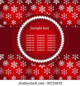Abstract winter red background with sample text