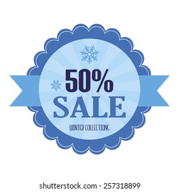 abstract winter sale object on a white background
