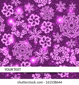 abstract winter seamless pattern with snowflakes.Vector illustration