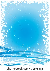 Abstract winter shiny blue background