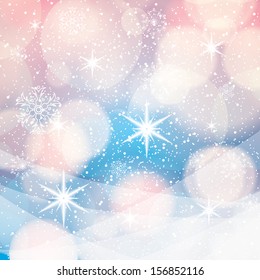 Abstract winter silver white snowflakes background 