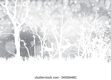 Abstract winter silver white snowflakes background 