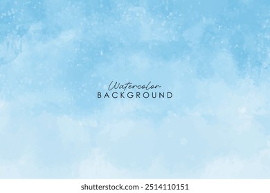 Abstract winter snowflake watercolor art. Cold blue colors. Abstract watercolor background. Winter background vector. Hand painted watercolor