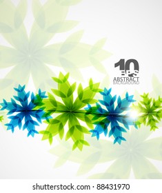 Abstract winter snowflakes background