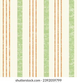 Abstract winter stripes in patina stain. Seamless pattern.Seamless print pattern design natural green,orange tone canvas linen stripe textured pattern with white background.