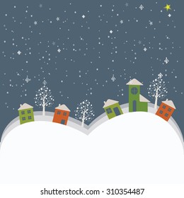 Abstract winter template for Christmas card, Holidays greeting banner, snowing background with star