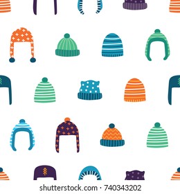 Abstract winter theme seamless pattern in modern and cartoon style.