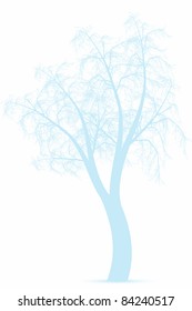 Abstract winter tree isolated on black background