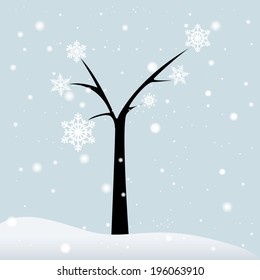 abstract winter tree on a special background