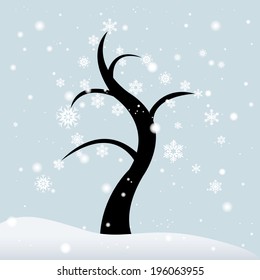 abstract winter tree on a special background