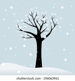 abstract winter tree on a special background