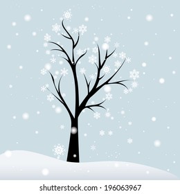 abstract winter tree on a special background