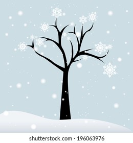 abstract winter tree on a special background