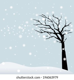 abstract winter tree on a special background