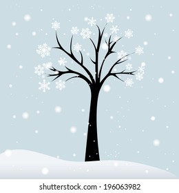 abstract winter tree on a special background
