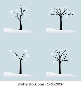 abstract winter trees on a special background