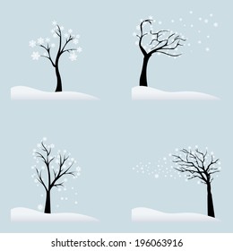 abstract winter trees on a special background