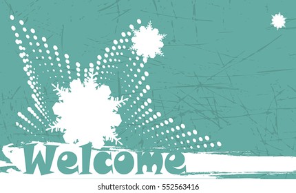 Abstract winter welcome banner