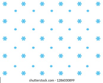 Abstract winter white background design with blue snowflakes