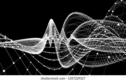 Abstract wire background  communication. Scientific futuristic vector illustration.