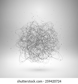 Abstract wire element with connected lines and dots. Vector Illustration EPS10.