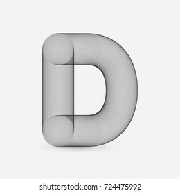 Abstract wire frame D letter design.  Eps 10 stock vector illustration 