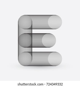Abstract wire frame E letter design.  Eps 10 stock vector illustration 