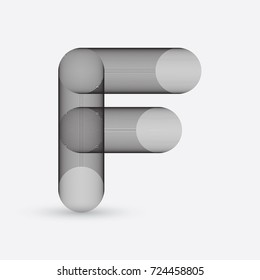 Abstract wire frame F letter design.  Eps 10 stock vector illustration 