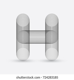 Abstract wire frame H letter design.  Eps 10 stock vector illustration 