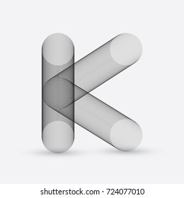 Abstract wire frame K letter design.  Eps 10 stock vector illustration 