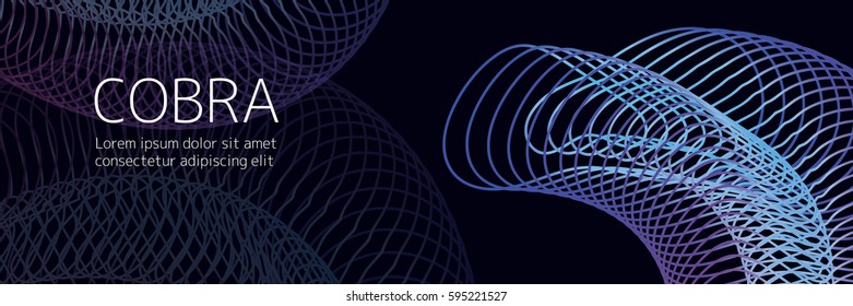 Abstract wire frame mesh polygonal background, Cobra concept vector illustration EPS10. Creative template, element decoration, structure wave pattern, vector illustration.