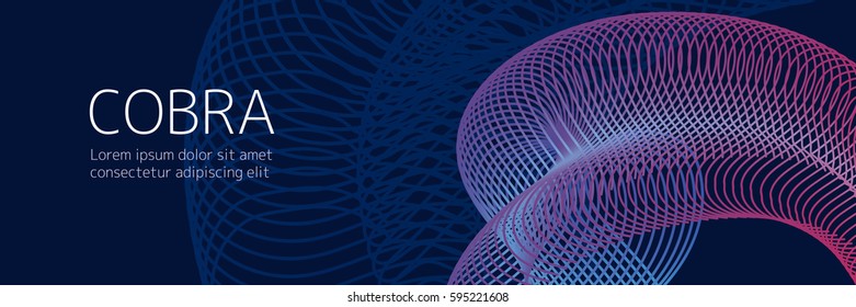 Abstract wire frame mesh polygonal background, Cobra concept vector illustration EPS10. Creative template, element decoration, structure wave pattern, vector illustration.